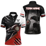 Maxcorners Personalized Raven Darts Shirt For Men Custom Black And Red Gothic Darts Team Jersey TU2310