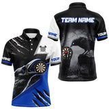 Maxcorners Personalized Raven Darts Shirt For Men Custom Black And Blue Gothic Darts Team Jersey TU2310