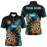 Maxcorners Personalized Turquoise Dartboard Fire Marble Darts Shirt For Men Custom Darts Team Jersey Outfit TU2310
