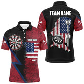 Maxcorners Red Retro American Flag Darts Jersey Multicolor Option Customized Name, Team Name 3D Shirt