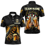 Maxcorners Funny Darts And Beer Grim Reaper Darts Shirt For Men Custom Drinking Darts Team Jersey Outfit LM2509