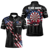 Maxcorners Personalized  American Flag Men's Darts Shirts Custom Name & Team Darts Jersey LM2509