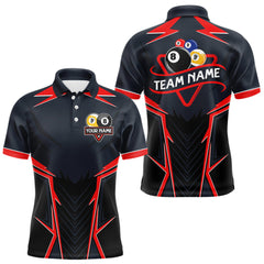 Maxcorners Billiard Jerseys For Women & Men Custom Polo & 1/4 Zip Billiard Team Shirt, 8 Ball & 9 Ball Pool Shirt|Red
