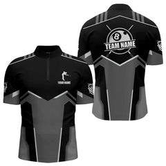 Maxcorners Billiard Jerseys For Men Custom Polo & Quarter-Zip Billiard Shirts, Team Pooler Short Sleeve |White