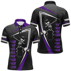 MaxCorners Billiard Funny Skeleton Customized Name, Team Name 3D Polo Shirt