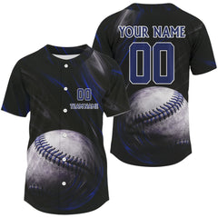 Maxcorners Baseball Jersey For Men Personalized Blue Paint Splatter With Baseball Team Shirt LM2608