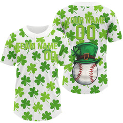 Maxcorners Custom St Patrick Day Baseball Jerseys For Men Shamrock Baseball Tournament Jerseys LM1109