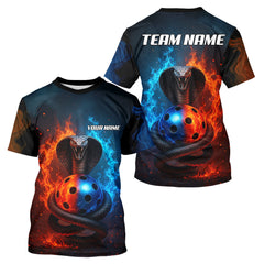 Maxcorners Custom Red And Blue Cobra Pickleball Ball T-Shirt For Men Outfits Pickleball Jersey LM1501