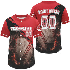 Maxcorners 3D Baseball Jersey For Men Personalized Team Shirt With Name Number | Ball Graphic LM2608