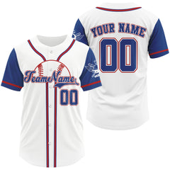 Maxcorners Custom Red And Blue Baseball Jersey For Men Personalized Youth Baseball Shirt For Gifts LM1809