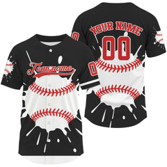 Maxcorners Splashed Color Men Baseball Jerseys Custom Funny Baseball Shirt, Youth Baseball Jersey LM2608