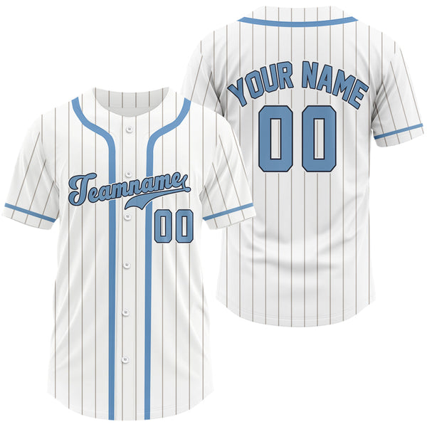 Maxcorners Classic Pinstripe Baseball Jersey For Men Custom Sports Uniform With Name & Number LM2608