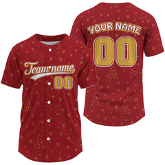 Maxcorners Custom Red Xmas Tree Baseball Jersey For Men Funny Merry Christmas Baseball Gifts LM0409