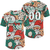 Maxcorners Custom Colorful Funny Christmas Baseball Shirt For Men Xmas Tree Baseball Team Jerseys LM0910