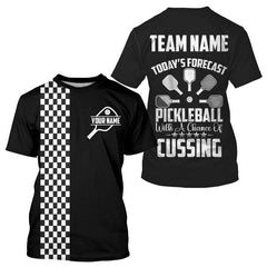 Maxcorners Custom Black-White Caro Pickleball Ball League Jerseys Men Pickleball Paddle Team Shirts