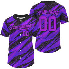 Maxcorners Custom Black And Purple Baseball Jerseys For Men Youth Baseball Tournament Jerseys LM1109