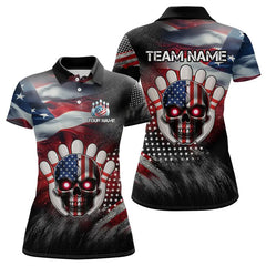 Maxcorners Us Flag Bowling Polo Shirt For Men And Women Custom Bowling Team League