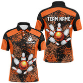 Maxcorners Orange Bowling Shirt Spider Bowling Shirt Customized Polo Shirt Unisex