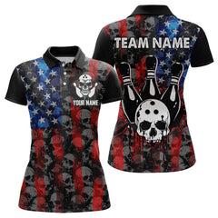 Maxcorners Custom Skull Polo Bowling Shirt For Men & Women American Bowling Team League