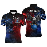 Maxcorners Personalized American Bowling Shirts Men Women Eagle Polo Bowling Team Jersey