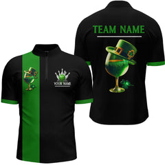 Maxcorners Green Bowling Shirt Custom St Patrick Day For Men Women Polo Bowling Jersey