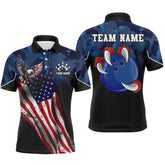Maxcorners Personalized Eagle Bowling Shirt American Bowling Jersey Polo Team League