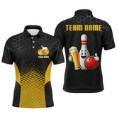 Maxcorners Funny Bowling Beer Polo Shirt Bowling Team Jersey Custom Bowling Shirt For Men And Women