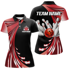 Maxcorners Personalized Red Bowling Team Jersey For Men & Women Custom Bowling Polo Shirt