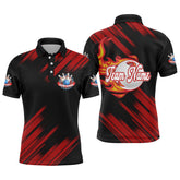 Maxcorners Flame Bowling Team Multicolor Option Customized Name 3D Shirt