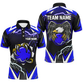 Maxcorners Custom Eagle Bowling Shirts For Men & Women Polo Bowling Team Jerseys | Blue