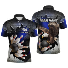 Maxcorners Crack Eagle Bowling For Team Bowling Team Men And Women Polo Shirts, Bowling Pattern Outfits