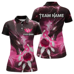 Maxcorners Custom Dragon Bowling Shirt Pink Thunder Bowling Jersey for Men Women Team LM184