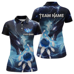 Maxcorners Custom Dragon Bowling Shirt Blue Thunder Bowling Jersey for Men Women Team LM184