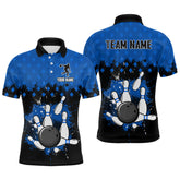 Maxcorners Blue Bowling Jersey Men And Women Custom Bowling Shirts Unisex Polo Bowling Team Shirt