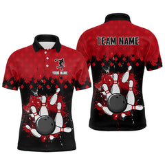 Maxcorners Red Bowling Jersey Men And Women Custom Bowling Shirts Unisex Polo Bowling Team Shirt