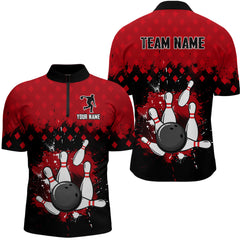 Maxcorners Red Bowling Jersey Men And Women Custom Bowling Shirts Unisex Polo Bowling Team Shirt