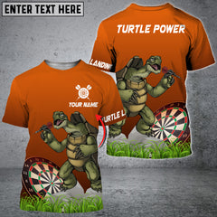 Maxcorners Turtle Throwing Darts Customized Name, Team Name 3D Polo Shirt For Norman
