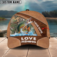 Maxcorners Personalized Pike Fishing Pattern Classic 3D Cap
