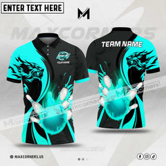 Maxcorners Bowling Wolf Customized Name & Team Name 3D Shirt (6 colors)