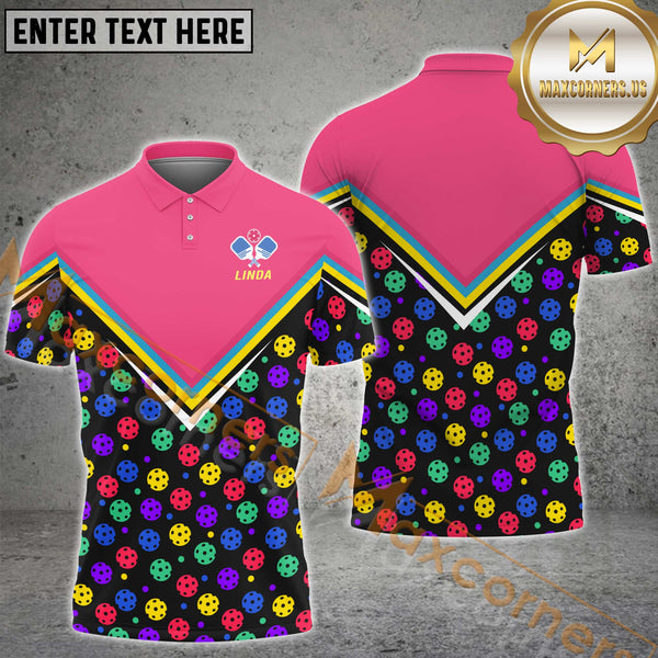 MaxCorners Personalized Name Pickleball 3D Polo Shirt For Ragg