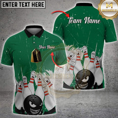 Maxcorners Bowling Angry Ball vs Screaming Pins Multicolor Personalized 3D Shirt