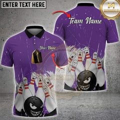 Maxcorners Bowling Angry Ball vs Screaming Pins Multicolor Personalized 3D Shirt