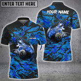 Maxcorners Billiards 8 Ball Flame Multicolor Options Personalized Name, Team Name 3D Polo Shirt (6 Colors)