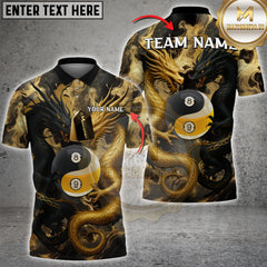 Maxcorners Yin Yang Dragon Billiard Multicolor Customized Name, Team Name 3D Shirt