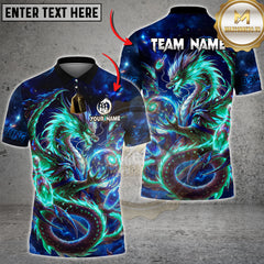 Maxcorners Bowling Cosmic Fire Dragon Multicolor Customized Name, Team Name 3D Shirts
