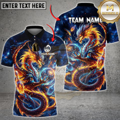 Maxcorners Bowling Cosmic Fire Dragon Multicolor Customized Name, Team Name 3D Shirts