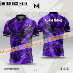 Maxcorners Billiard Wolf Smoke Multicolor Options Personalized Name, Team Name 3D Polo Shirt