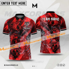Maxcorners Billiard Wolf Smoke Multicolor Options Personalized Name, Team Name 3D Polo Shirt