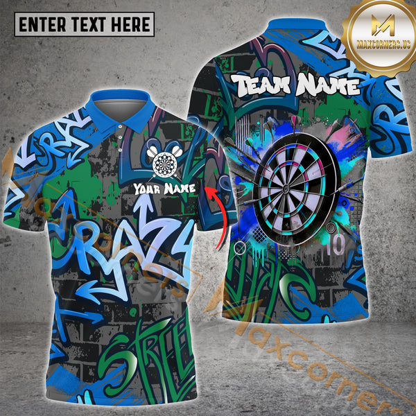 Maxcorners Darts Colorful Graffiti Multicolor Options Personalized Name, Team Name 3D Shirt