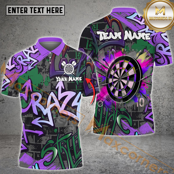 Maxcorners Darts Colorful Graffiti Multicolor Options Personalized Name, Team Name 3D Shirt